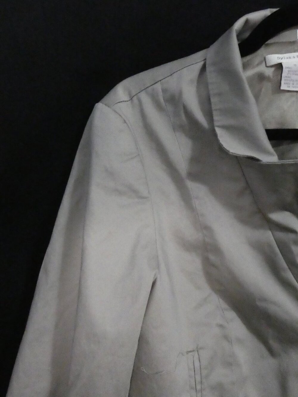 DYLAN & ROSE Cropped Zip Up Jacket With Ruched Sleeves - Size 10 - Picture 3 of 15